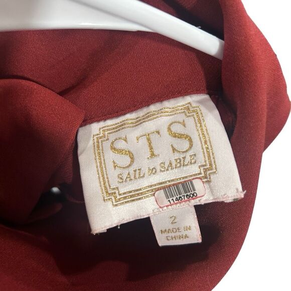 STS Sail to Sable Button Back Sleeveless Shift Dress Burgundy Size 2 - Picture 7 of 11